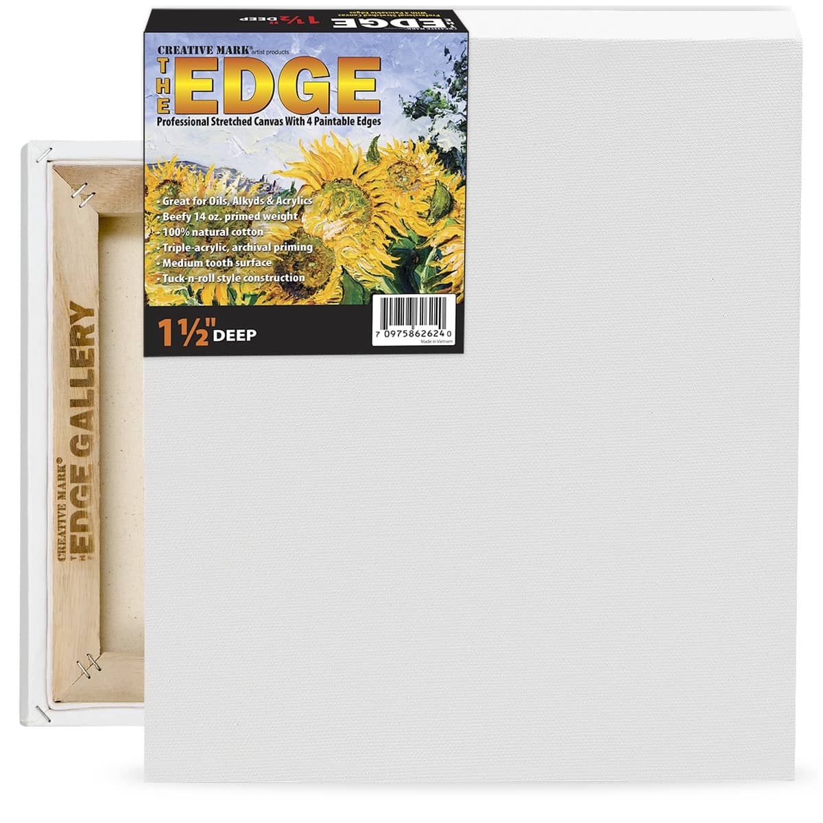 The Edge All Media Cotton Deluxe Stretched Canvas 11/16 Deep