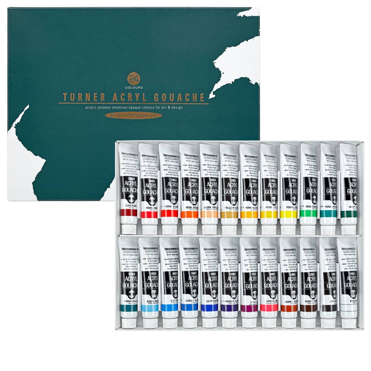 Turner Acryl Artist Gouache Set of 24, 11ml Tubes
