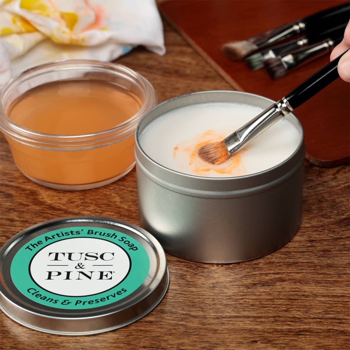 Tusc & PineArtists' Brush Soap, 12 oz Tin