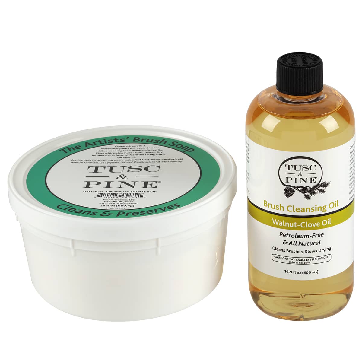 Brush Soap, 24 oz Tub + Brush Cleansing Oil, 16.9 oz