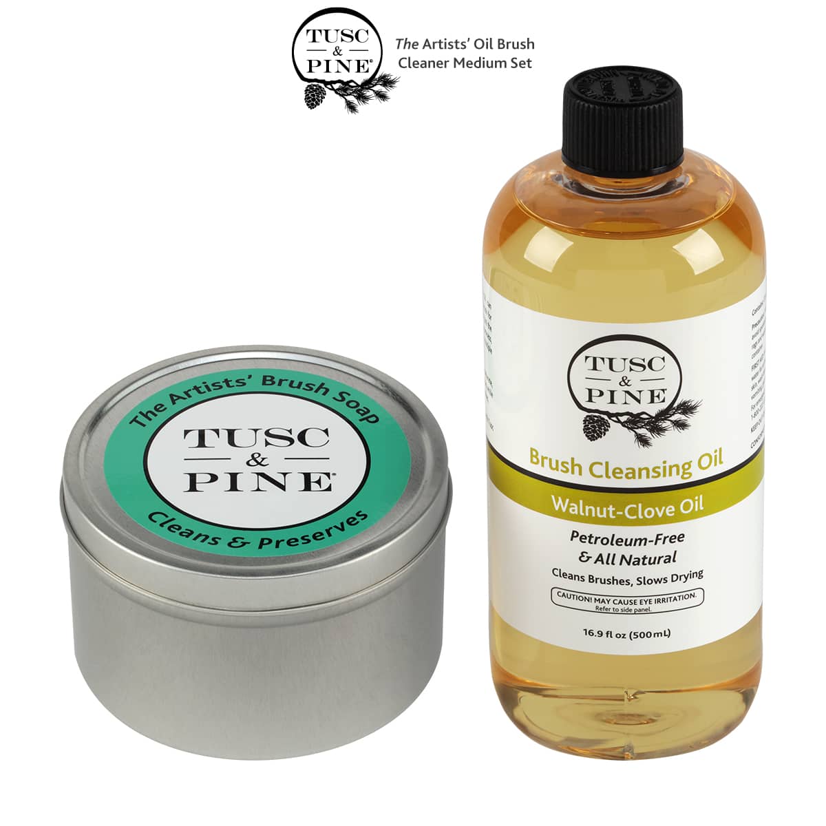 Brush Soap, 12 oz Tin + Cleansing Oil, 16.9 oz