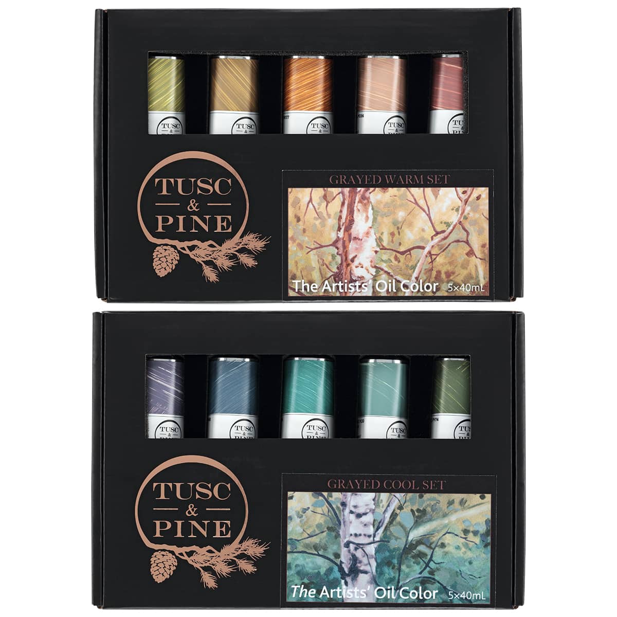 Tusc & Pine Oil Color Grayed Complete Set of 10, 40ml Tubes