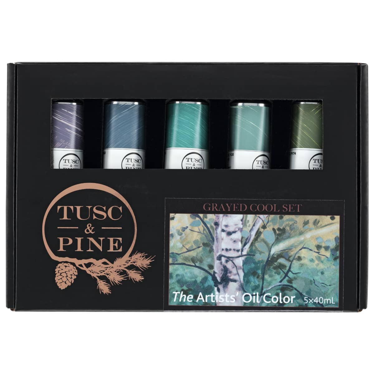 Tusc & Pine Oil Color Grayed Cool Set of 5, 40ml Tubes