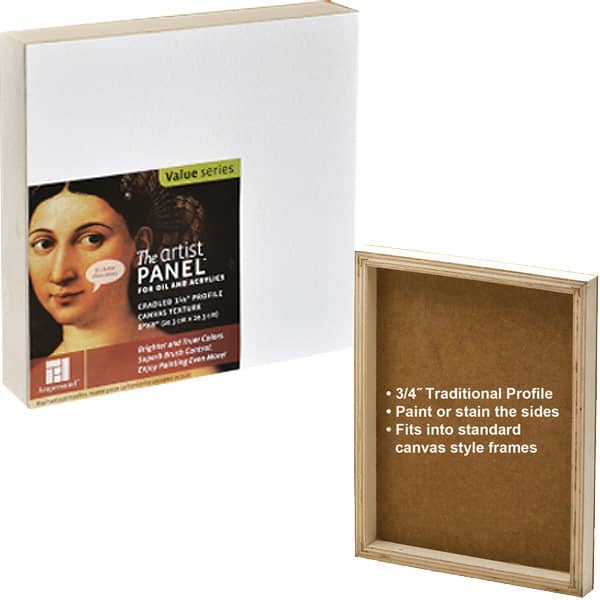 Panelli Telati Artist Canvas Mounted Panel Boards for Painting, 8x10 pack  of 4 
