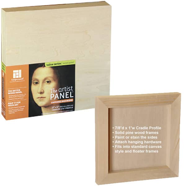 Ultra-Mini Set of 1 Easel w/ 1 Canvas 2x2 - Natural Easel