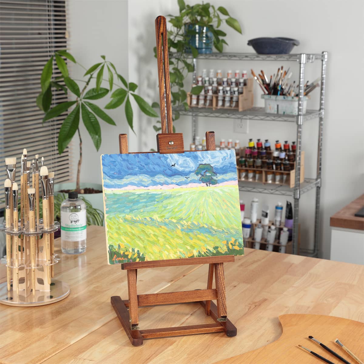 Van Gogh Wood Table & Display Easel