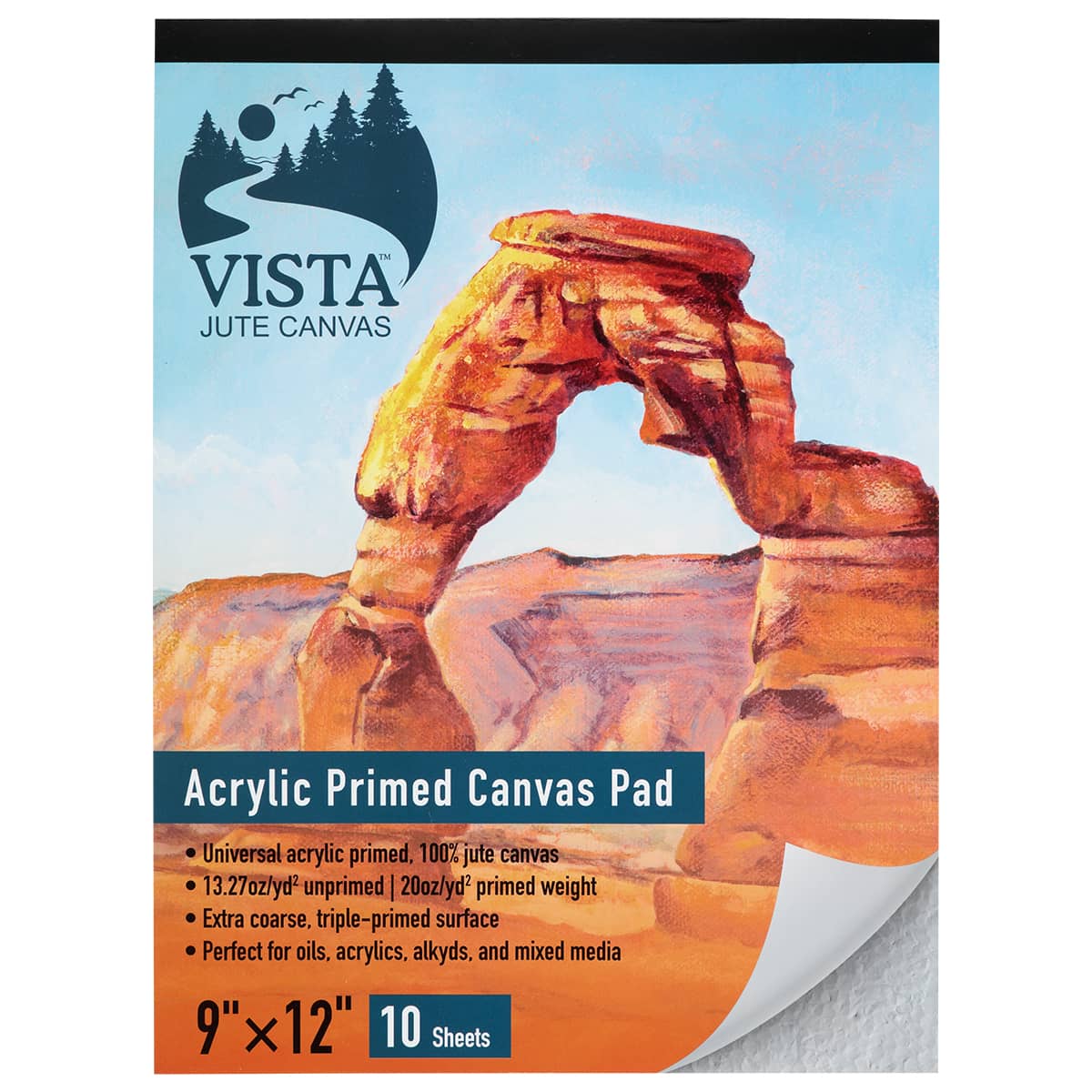 Vista Jute Universal Acrylic-Primed Canvas Pad