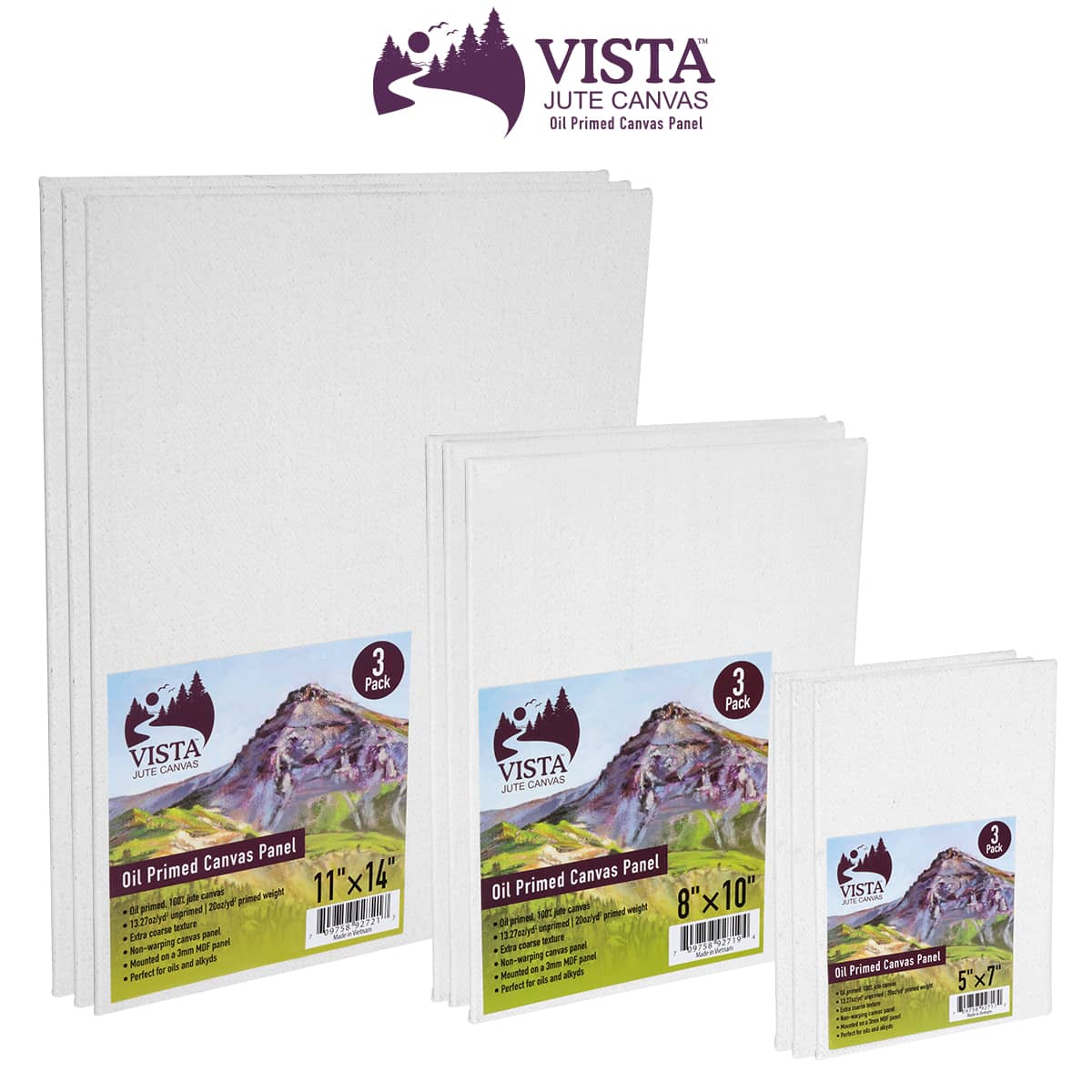 Vista Jute Oil-Primed Canvas Panels