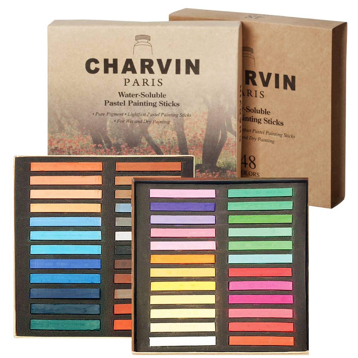 Charvin Water-Soluble Pastel Painting Sticks Set Of 48