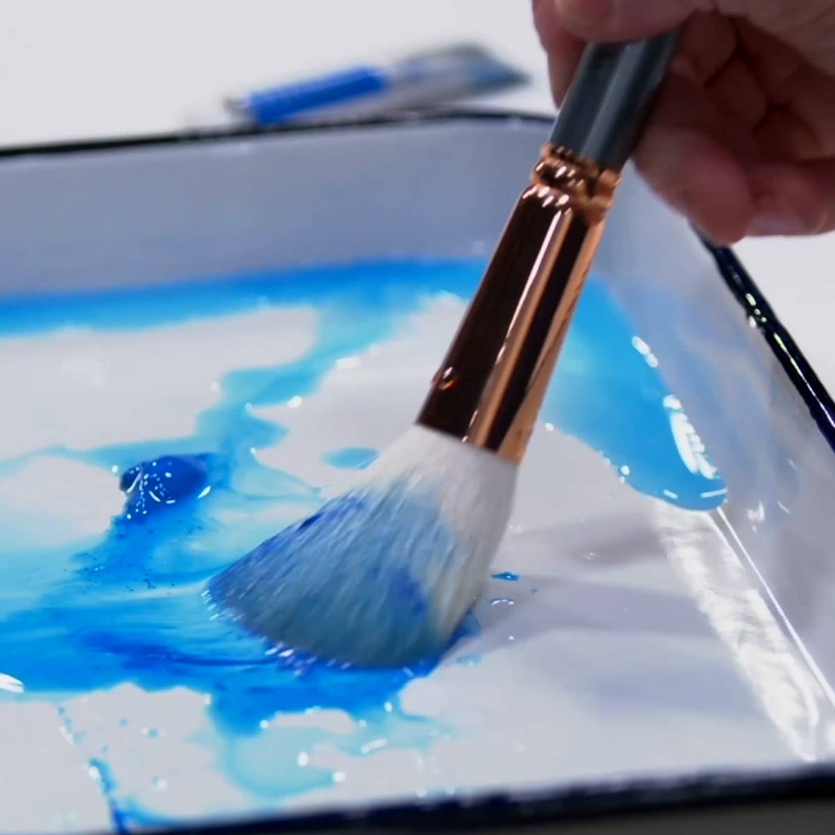 Creative Mark White Goat Hair Mop Brush in use