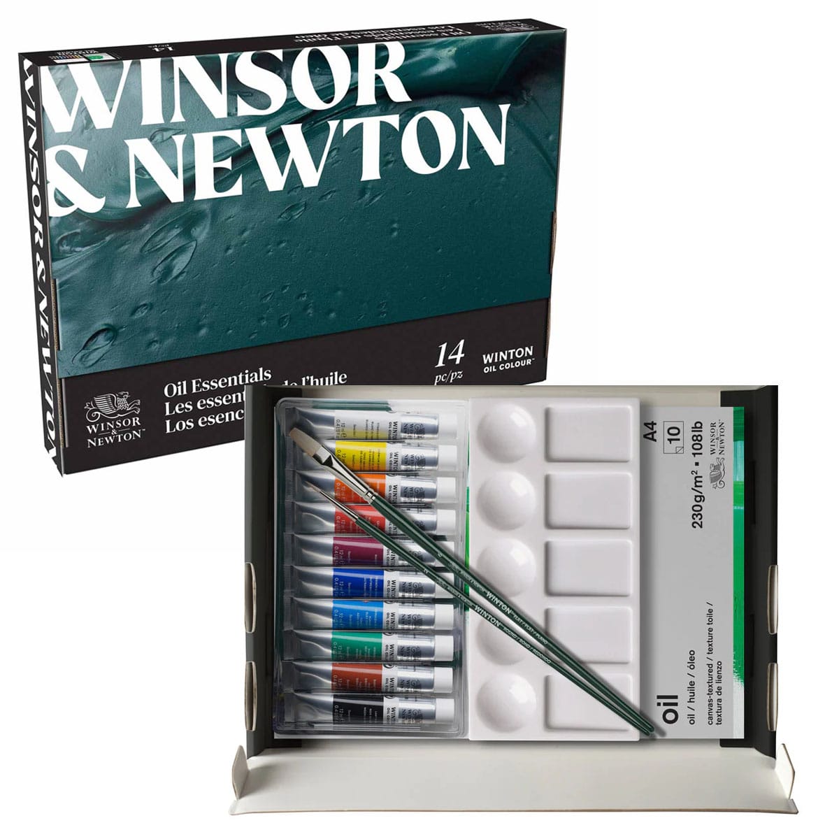 Winsor & Newton Winton Oil Essentials 14pc. Set w/ 10 Colors, 12ml Tubes