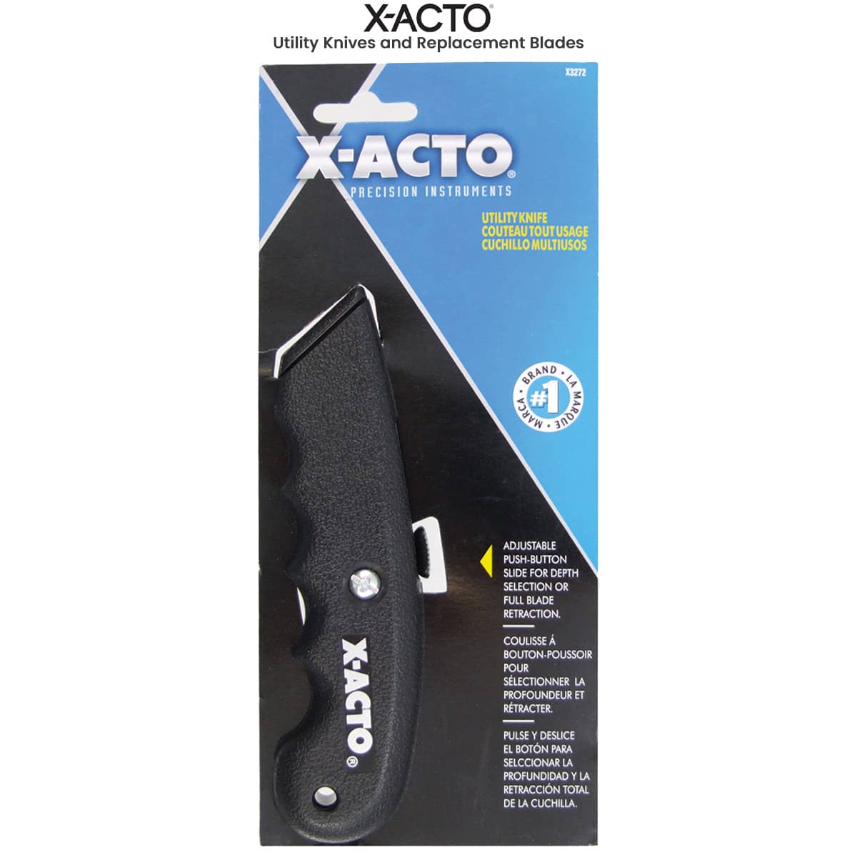 X-acto No 1 Precision Knife | Z-Series, Craft Knife, with Safety Cap, #11 Fine Point Blade, Easy-Change Blade System, Size: 1-Pack, Silver