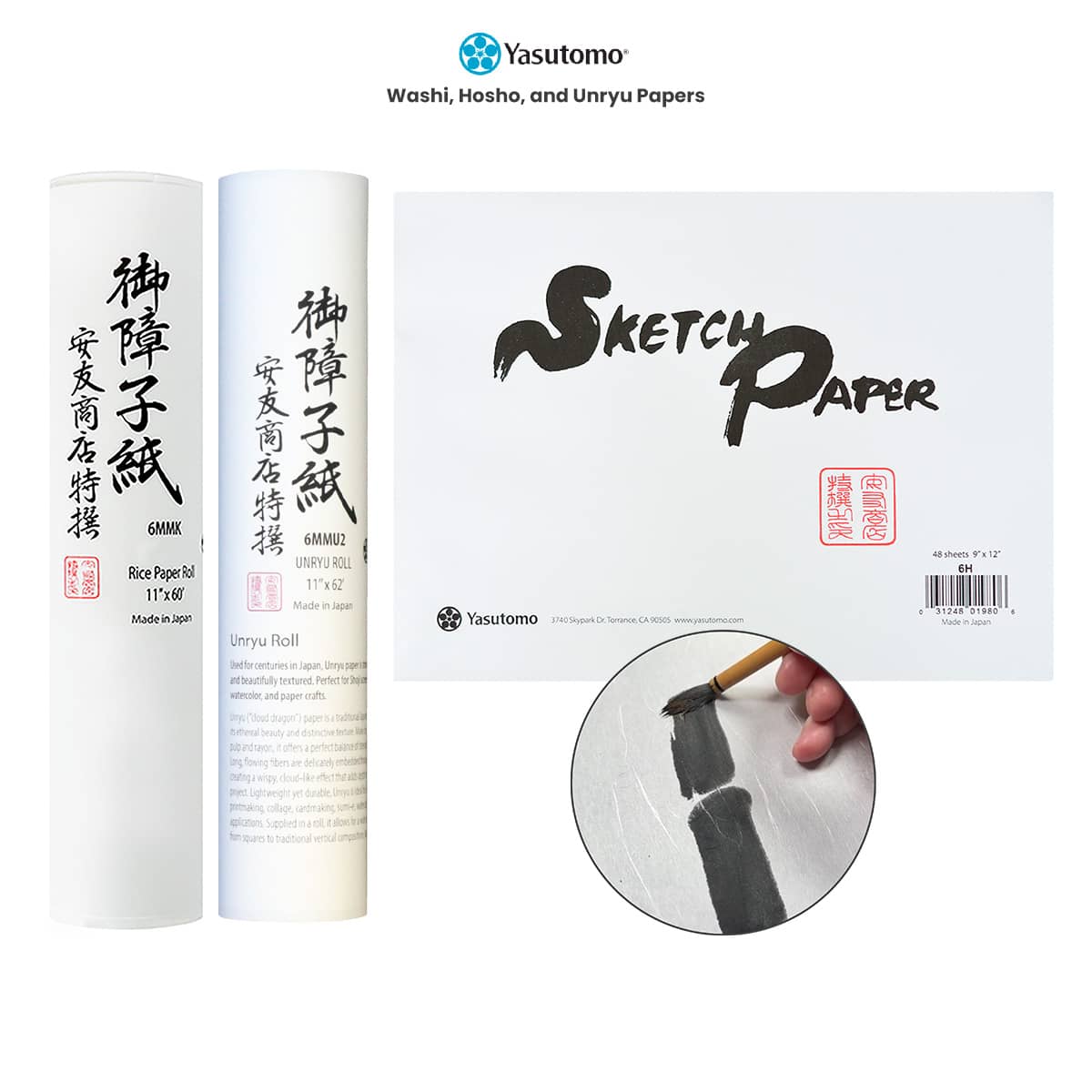 Yasutomo Washi, Hosho, and Unryu Paper