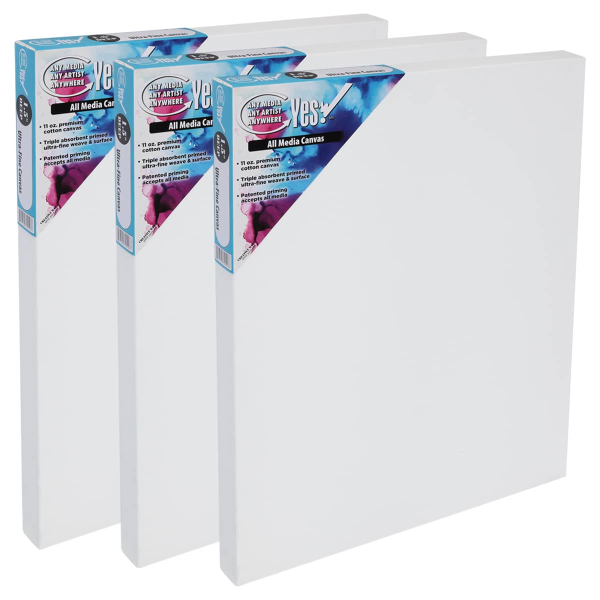 Yes! All Media Cotton Canvas 1-1/2&rdquo; Deep 16x20in Box of 3