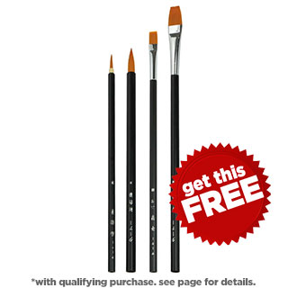 FREE Turner Acryl Gouache Synthetic Brush Set of 4