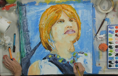 How to Paint a Whimsical Watercolor Self-Portrait, Part 3