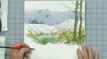 Placement Of Birds In The Sky in Watercolor