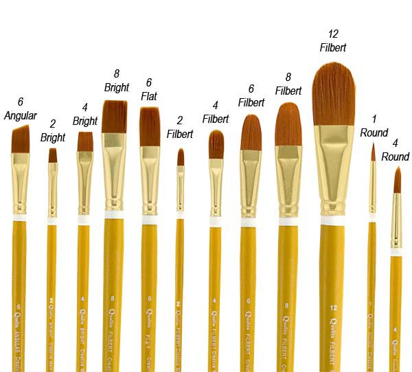 Creative Mark Qualita Golden Taklon Brushes
