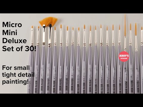 Creative Mark 30 Piece Micro Detail Paint Brush Set, Mini Paintbrushes for Acrylic, Watercolor, Oil, Face, Nail, Scale Model Painting & Line Drawing