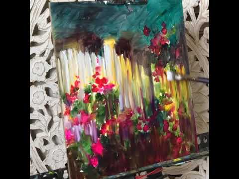 Nancy Medina's Garden Fence with Charvin Extra Fine Artists' Acrylics - time lapse video