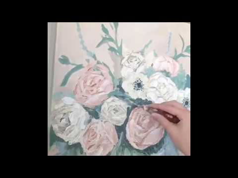Wedding Bouquet Commissioned Painting with LUKAS CRYL Pastos