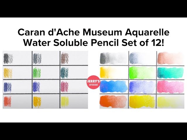 Caran d'Ache Museum Aquarelle Water Soluble Pencil Set of 12 - Unbox & Swatch 