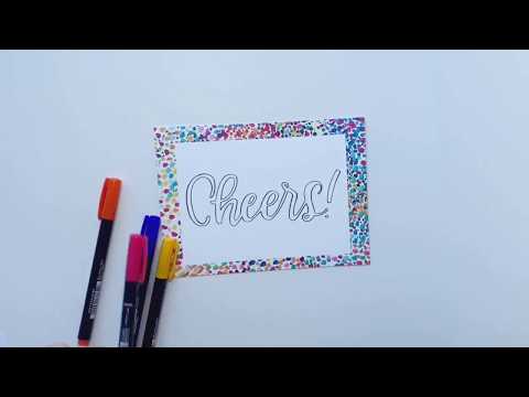 Create beautiful cards lettered with Tombow Fudenosuke Colors! 