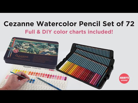 Cezanne Watercolor Pencil Set of 72 includes Color Charts