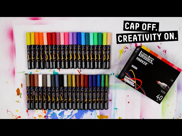 Liquitex Acrylic Markers Radical Set of 40. ttps://www.jerrysartarama.com/liquitex-marker-radical-setx40-bullet-tip-2mm Cap Off. Creativity On. Multi-Surface Markers for All. Designed for artists, illustrators, muralist…