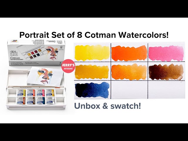 Unbox & Swatch - Cotman Watercolor Portrait Set of 8 by Winsor & Newton