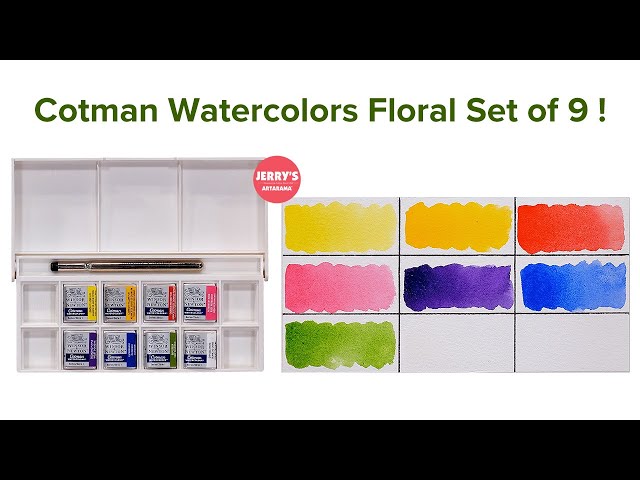 Unbox & Swatch - Winsor & Newton Cotman Pocket Floral Watercolor Set of 9