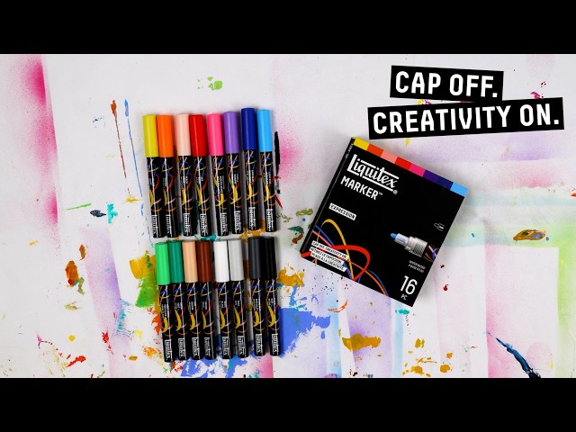 Liquitex Acrylic Markers Expression Set of 16. https://www.jerrysartarama.com/liquitex-marker-expression-setx16-bullet-tip-2mm Cap Off. Creativity On. Multi-Surface Markers for All. Designed for artists, illustrators, m…
