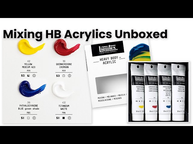 See Liquitex Heavy Body AcrylIc Paint Mixing Set of 4 Unboxed