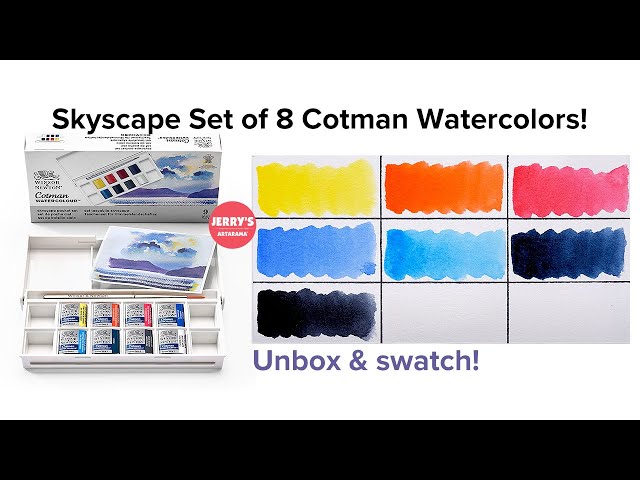 Unbox and Swatch - Winsor & Newton Cotman Watercolor Skyscape Set of 8