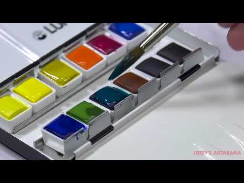See the LUKAS Aquarell 1862 Artists' Watercolor Half Pan Set of 12 in this Unbox & Swatch video!
