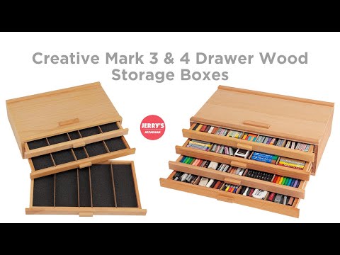 VISWIN Upgraded 3-Drawer Wood Artist Supply Storage Box with Removable Dividers, Premium Beech Wood Art Storage Box, Portable Organizer Box for