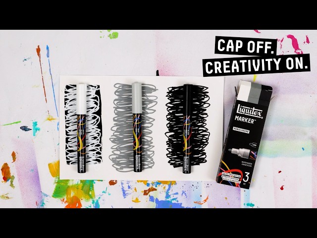 Liquitex Acrylic Markers Monochrome Set of 3. https://www.jerrysartarama.com/liquitex-marker-monochrome-setx3-bullet-tip-2mm Cap Off. Creativity On. Multi-Surface Markers for All. Designed for artists, illustrators, mur…