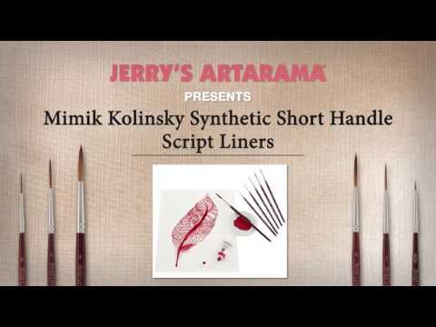 Mimik Kolinsky Synthetic Short Handle Script Liner Brushes - Product Demo 