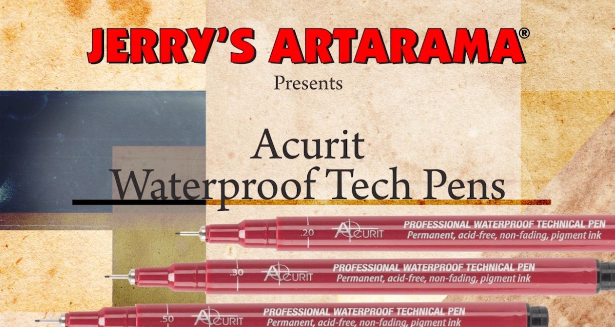 Acurit Technical Waterproof Ink Pen Set of 6, Assorted Nibs