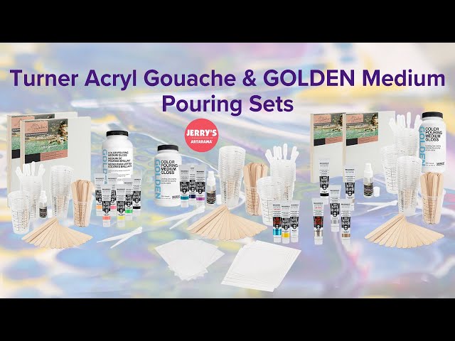 Turner Acryl Gouache and Golden Medium Pouring Sets Commercial