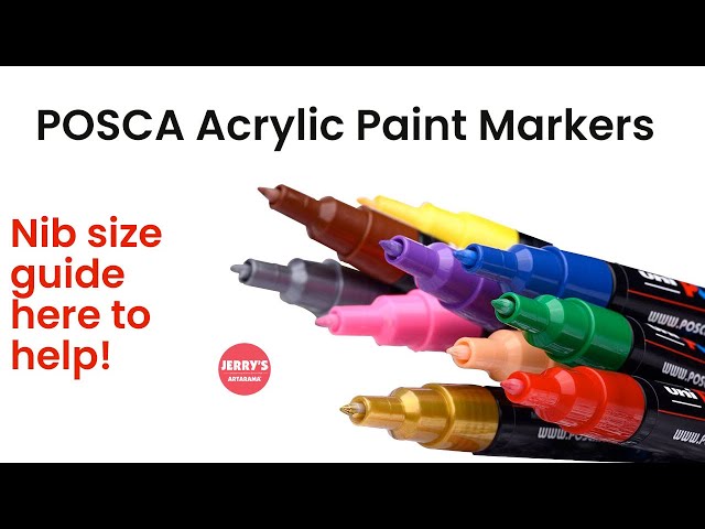 Posca Acrylic Paint Marker Black Set of 8 Assorted Sizes