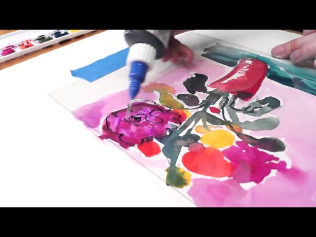 Monoprinting with QoR Watercolors