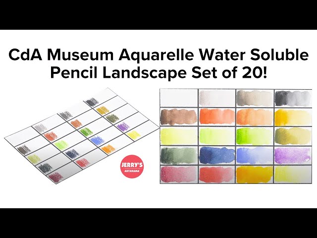 Unbox & Swatch Caran d'Ache Museum Aquarelle Water Soluble Pencil Landscape Set of 20