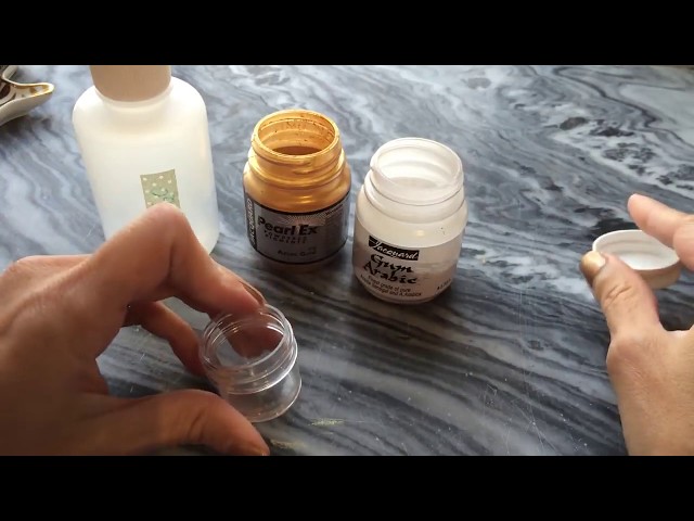 How to mix Jacquard Pearl Ex Pigment into ink for calligraphy