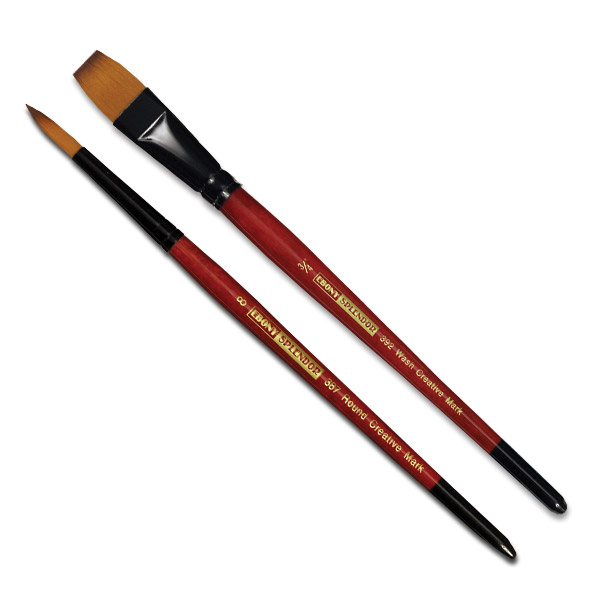 Ebony Splendor Teijin Multi-Filament Short-Handled Brushes