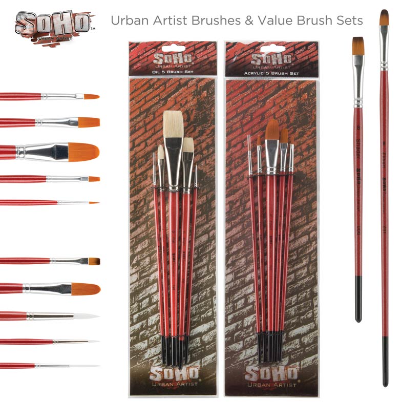 SoHo Urban Artist Value Brush Sets of 5