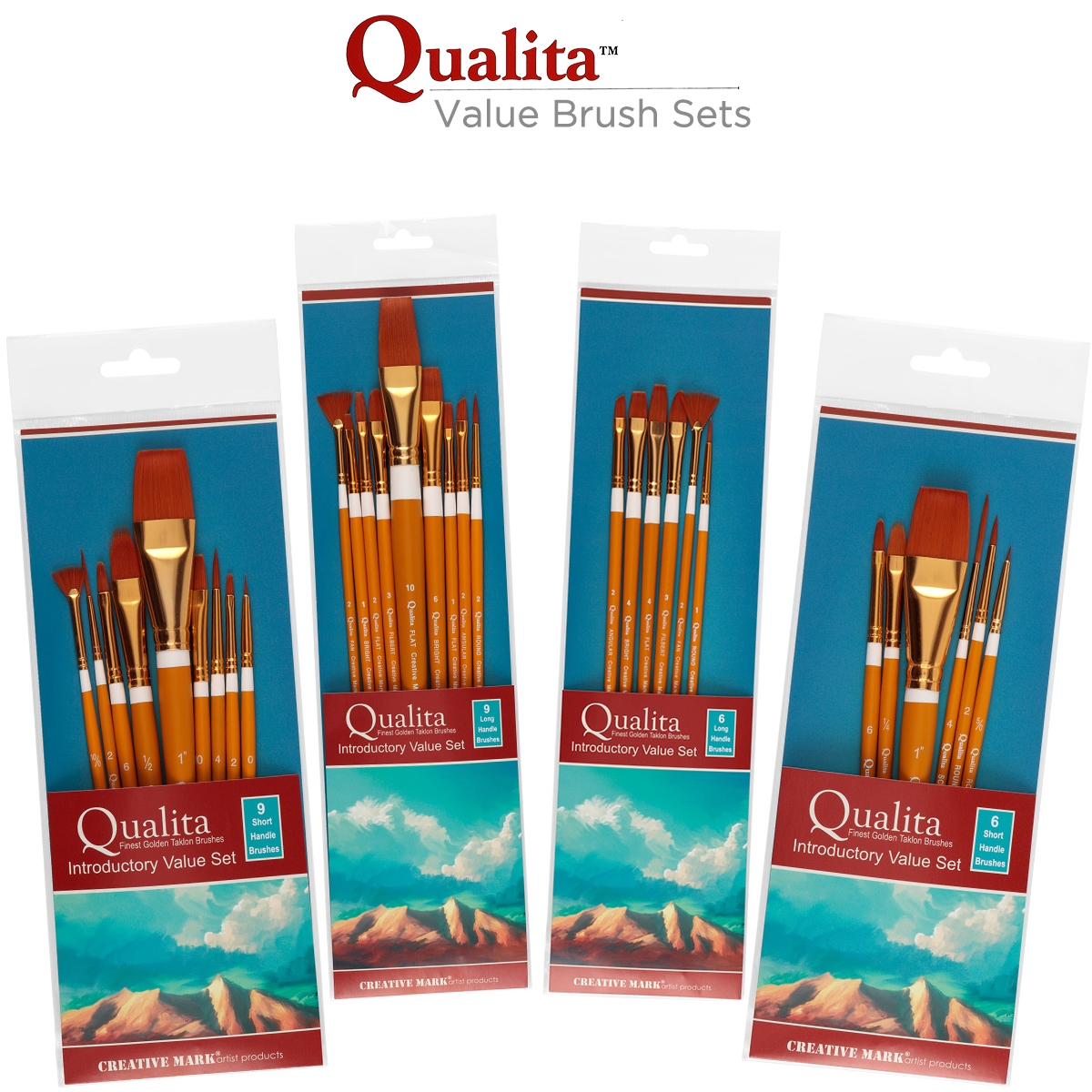 Qualita Golden Taklon Value Brush Sets