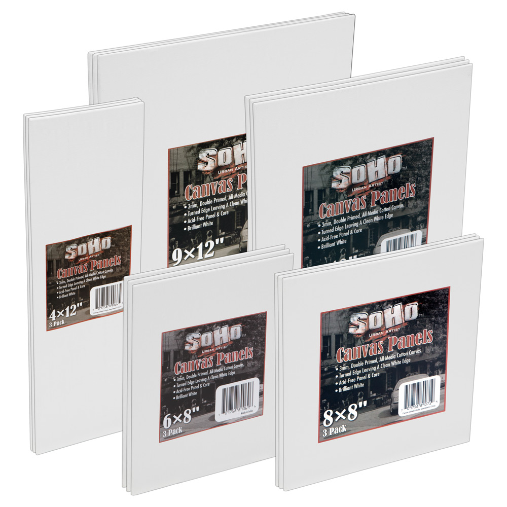 SoHo Urban Artist Cotton Canvas Panel 3-Packs