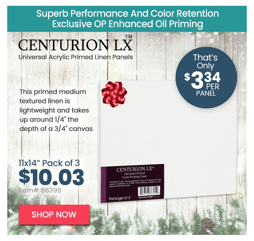 Centurion All-Media Primed Linen Panels 11x14in Pack of 3