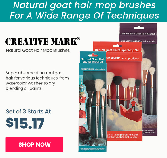 Creative Mark Natural Goat Hair Mop Brushes